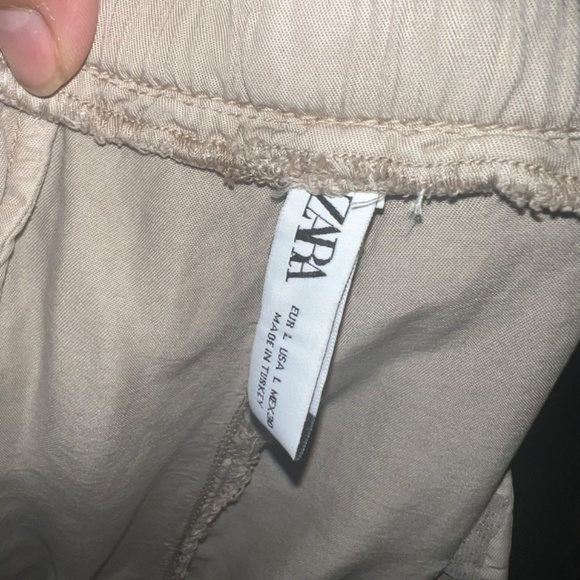 Zara Khaki Drawstring Joggers Womens size L - Picture 4 of 5